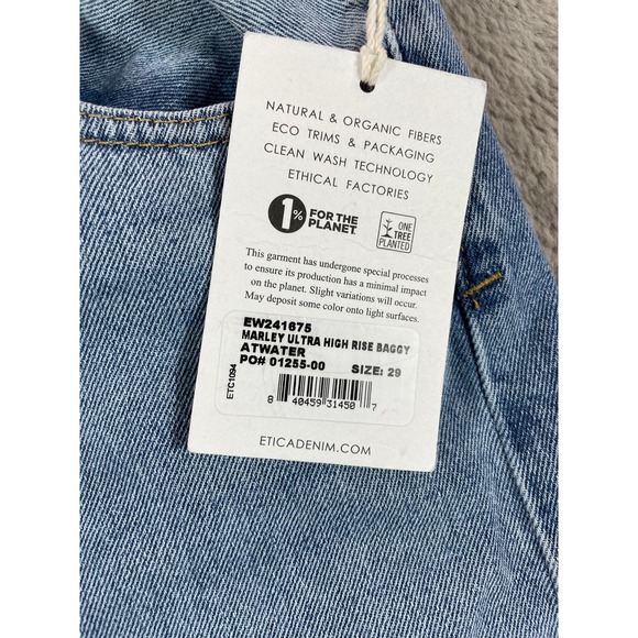 Anthropologie Ética Marley Ultra High Rise Baggy‎ Wide Leg Jeans 29 Denim School - Picture 5 of 9